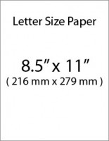 Letter size paper in inches and millimeters